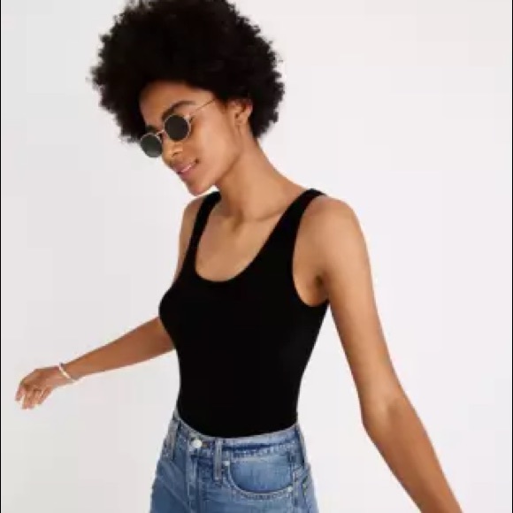 Madewell Tops - Madewell Tank Top Thong Bodysuit in Black